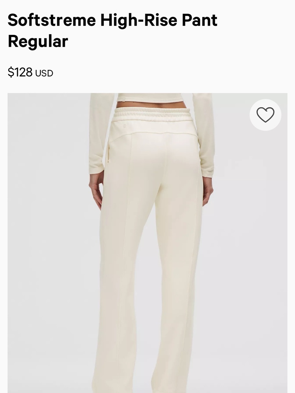 lululemon athletica Softstreme High-Rise Straight Leg Pants & Ribbed Tank— Cream